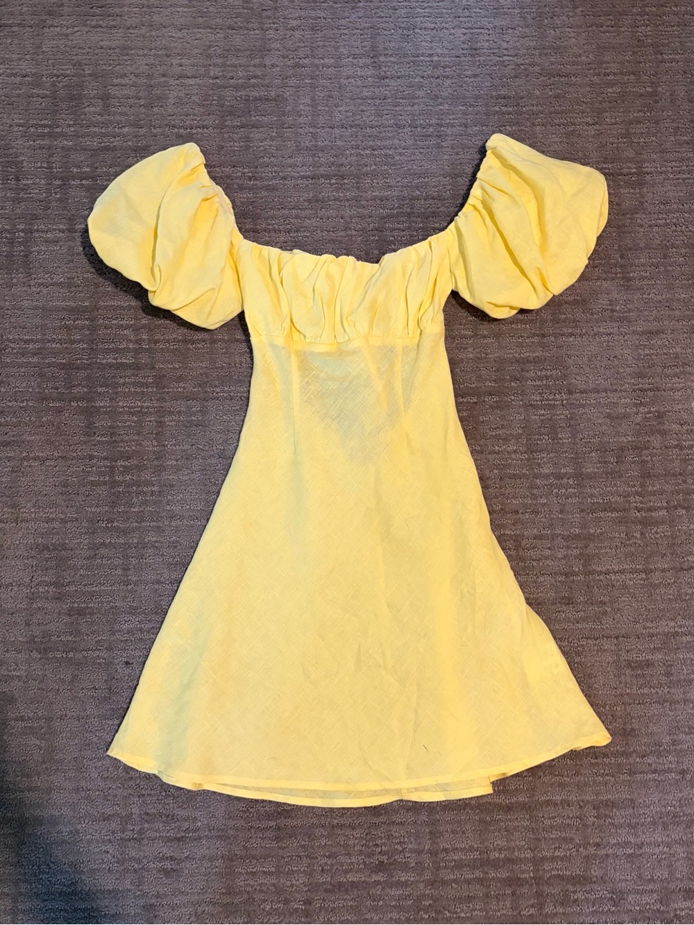 VRG GRL Butter Yellow Puff Sleeve Mini Dress
